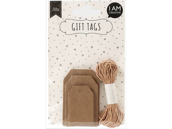 Geschenkanhänger I am creative braun Papier