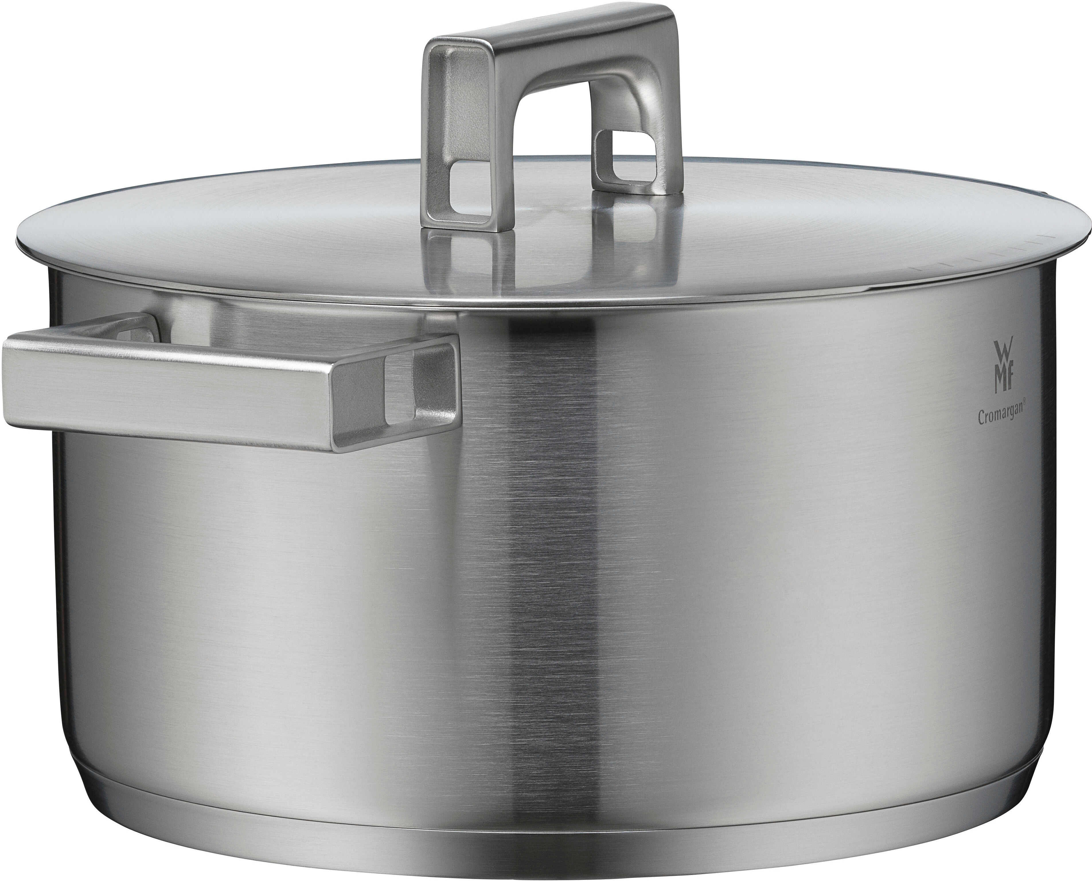 Topf-Set WMF "Ultimate Cool+ Induktion, Kochtopf Set mit Edelstahldeckel", grau (edelstahl), Töpfe, Induktionstöpfe Set unbeschichtet, wärmereduzierende Cool+ Griffe