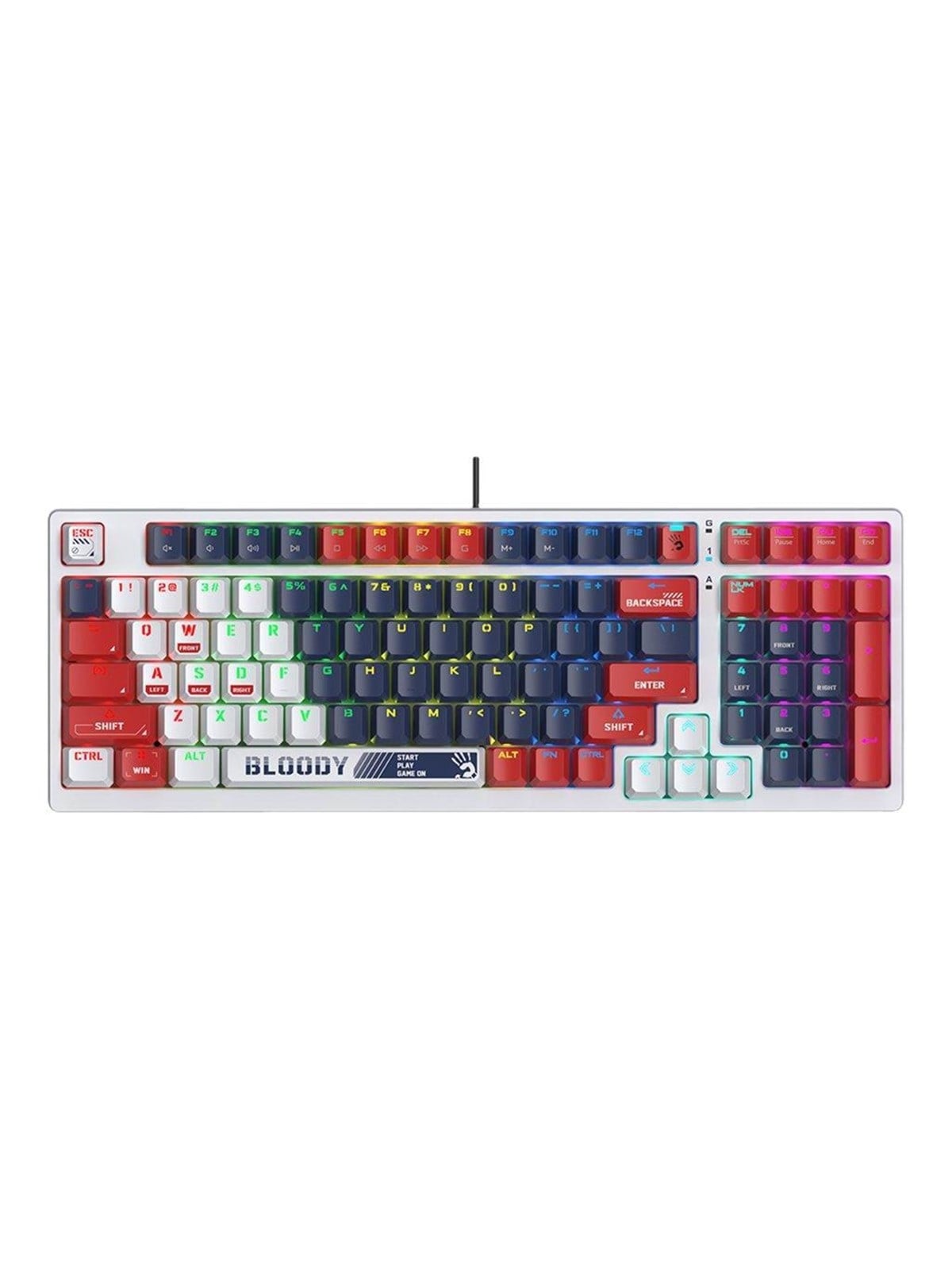 A4Tech Bloody S98 Sports - Tastatur - Weiss