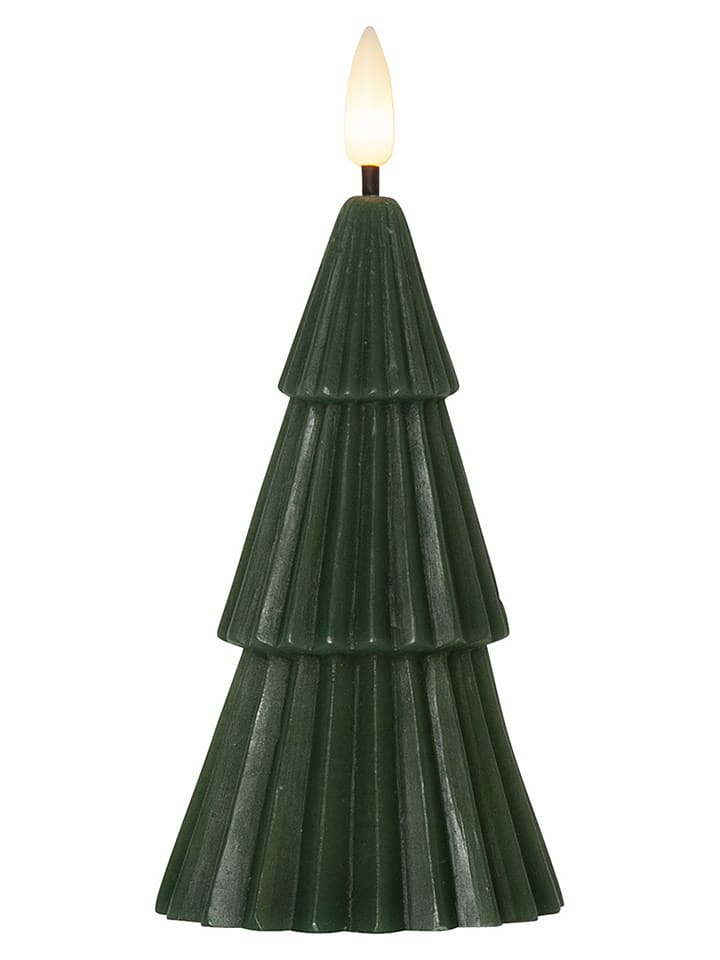 STAR Trading LED-Wachskerze "Flamme Grany" in Grün - (H)15 cm - onesize
