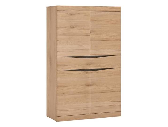 Lomadox Highboard Anrichte Kommode mit 1 Schubkasten 4 Türen grifflos 86x139x40 cm in Eiche Nb.