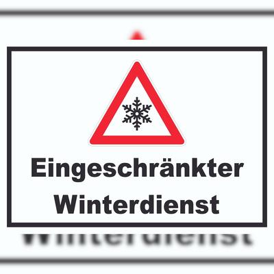 HB-Druck Eingeschränkter Winterdienst Schild Nicht gestreut glatteis A4 (210x297mm)