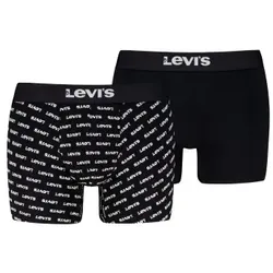 Levis 2P Men Logo Boxer Briefs Schwarz Baumwolle Large Herren