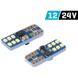 Vision LED Glassockel W5W T10 12V/24V 12x2016 SMD Canbus 2er