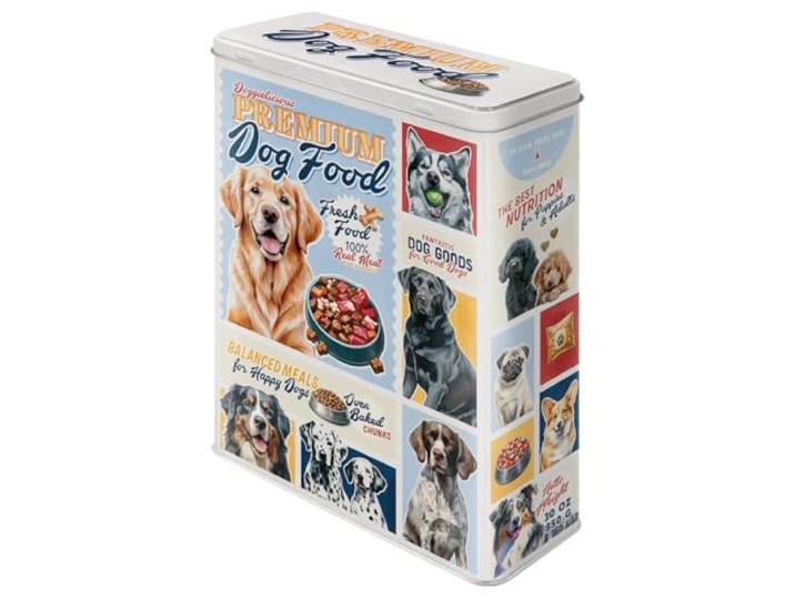 Nostalgic-Art Retro voorraadblik XL, 4 l, Premium Dog Food – Cadeau idee voor hondenbezitters, droogvoerdoos van blik, vintage design