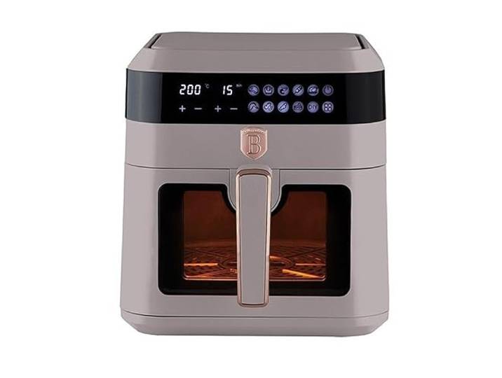 Berlinger Haus Heißluftfritteuse 6,3 l Taupe Collection Digitales LED-Touchscreen-Display Einstellbare Temperatur 80-200°C Antihaftbeschichteter Frittierkorb Gesundes Kochen ohne Öl