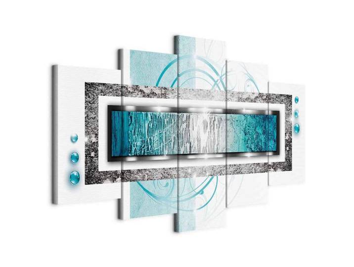 LEINWANDBILD Grau Türkis B: 100 cm