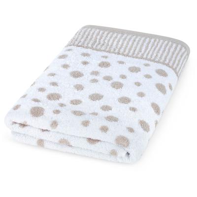 Duschtuch ROSS "Punkte, allover", beige (camel, weiß), B:70cm L:140cm, Frottier, Baumwolle, Handtücher, aus feinster Baumwolle