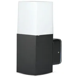 Wandleuchte Aluminium schwarz Hauswandleuchte Außen Außenlampe Wand, App-Steuerung CCT dimmbar, Smart RGB LED 4,5W 290Lm, LxBxH 12,1x8x25 cm
