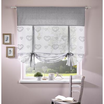 Gardine OTTO HOME "Louis, 1 Stück, halbtransparent, einseitig bedruckt" Gr. 3, grau, B:100cm H:140cm, Baumwolle (Bio-Baumwolle), Gardinen, Gardine, halbtransparent, einseitig bedruckt