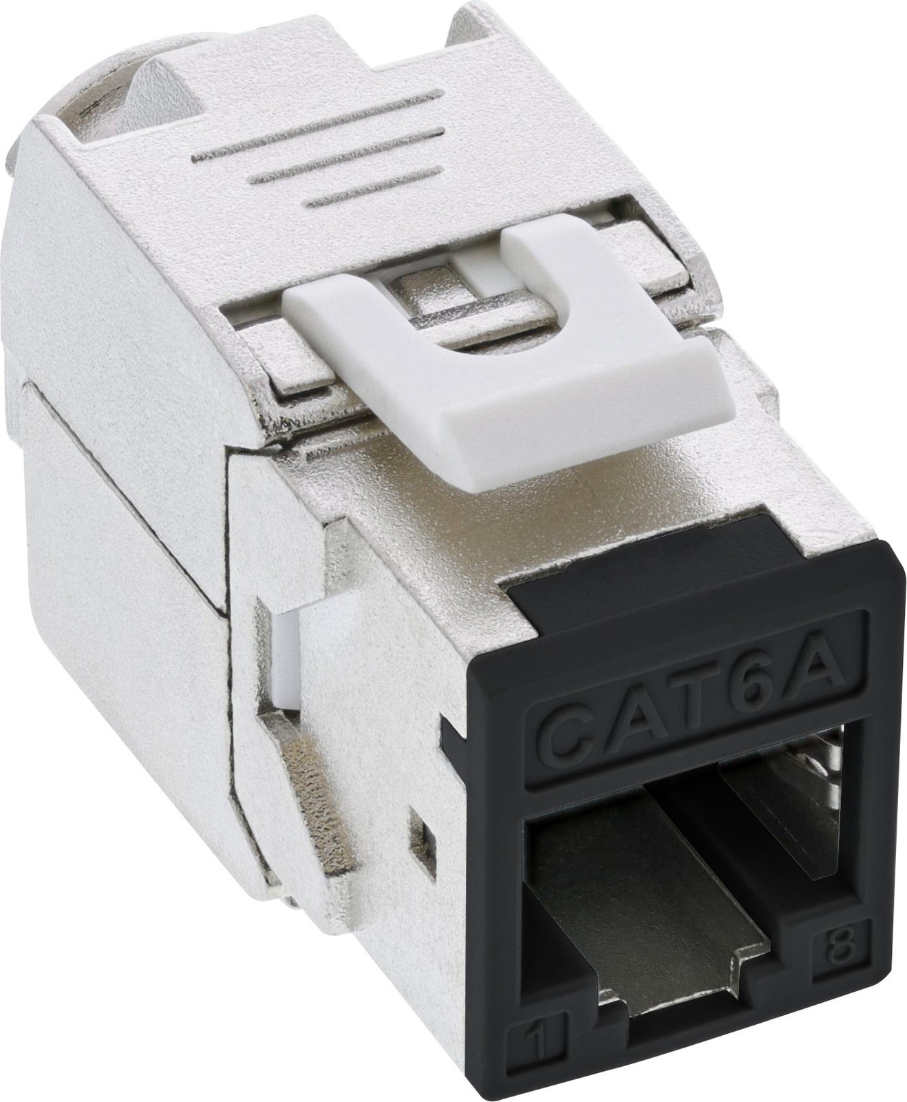 InLine Keystone RJ45-connector Cat.6A afgeschermd zwart, 8 stuks