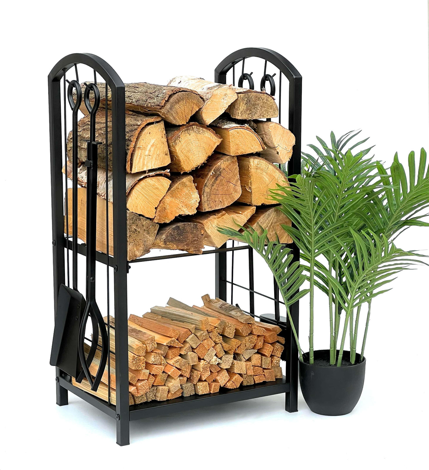 DanDiBo Houtrek voor houtkachel met accessoires, zwart, 72 cm
