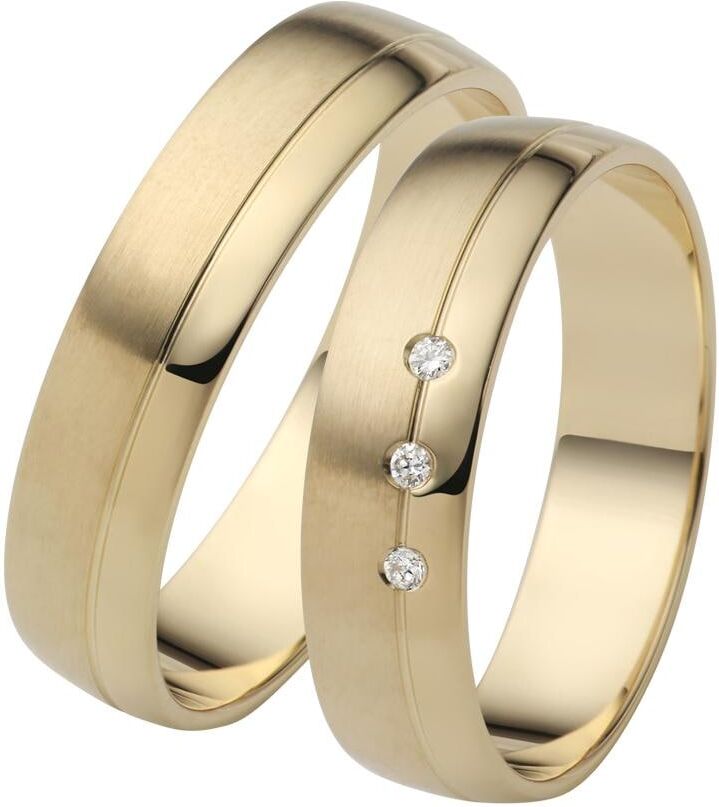 Trauring FIRETTI "Schmuck Geschenk Gold 750 Hochzeit Ehering "LIEBE" Gr. 70, gold (gelbgoldfarben), Fingerringe, Damen, 70, ohne Brillanten, Gelbgold 375, 5mm, Trauring, Made in Germany, wahlweise mit oder ohne Brillanten