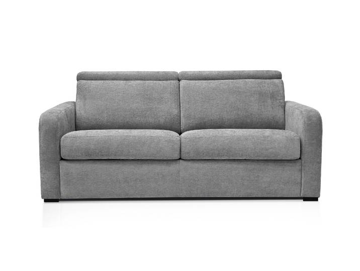 FORLI - Canapé convertible 4 places - Velours, Gris souris