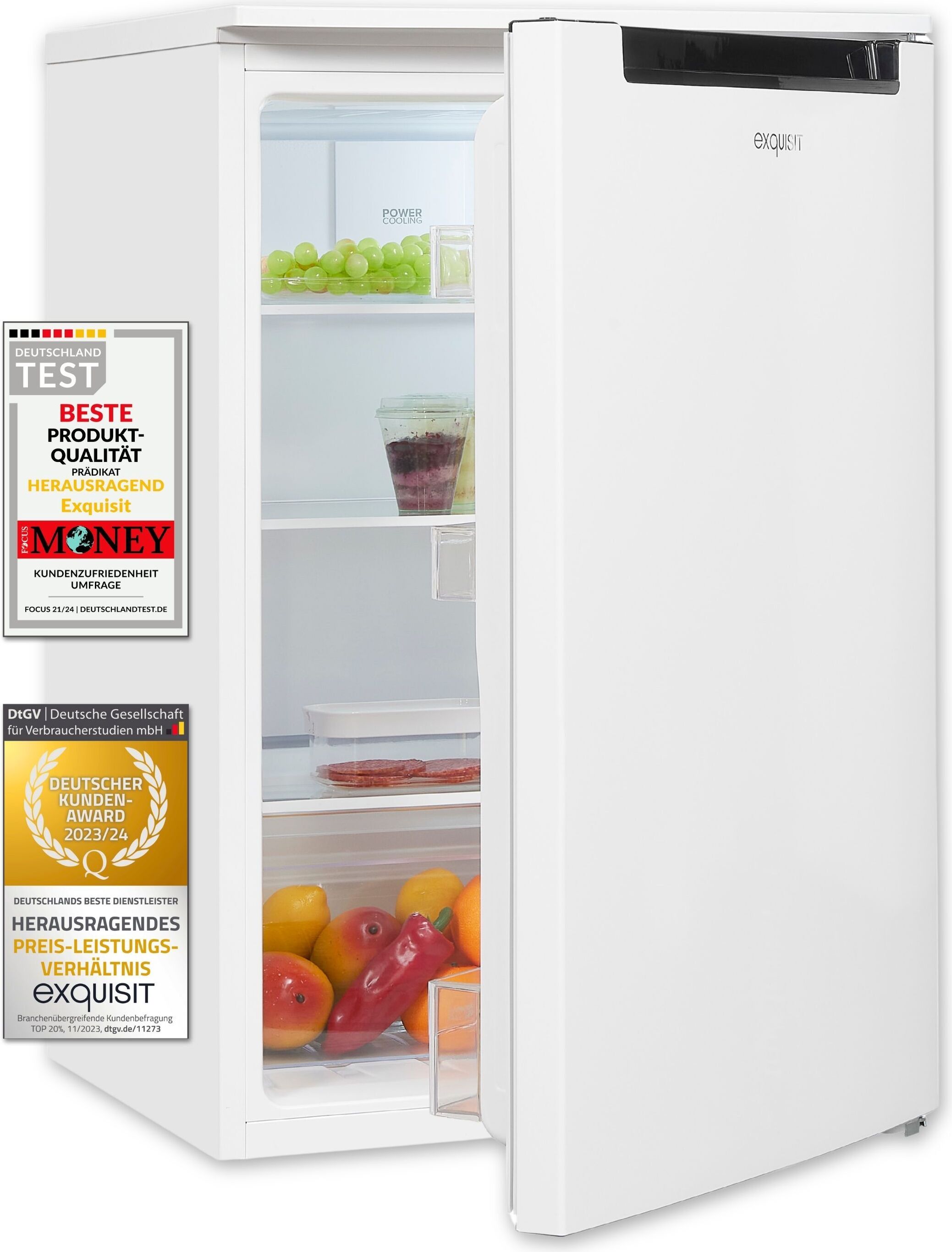 Exquisit Kühlschrank KS15-V-040E weiss | Standgerät | 123 l Volumen | Weiß
