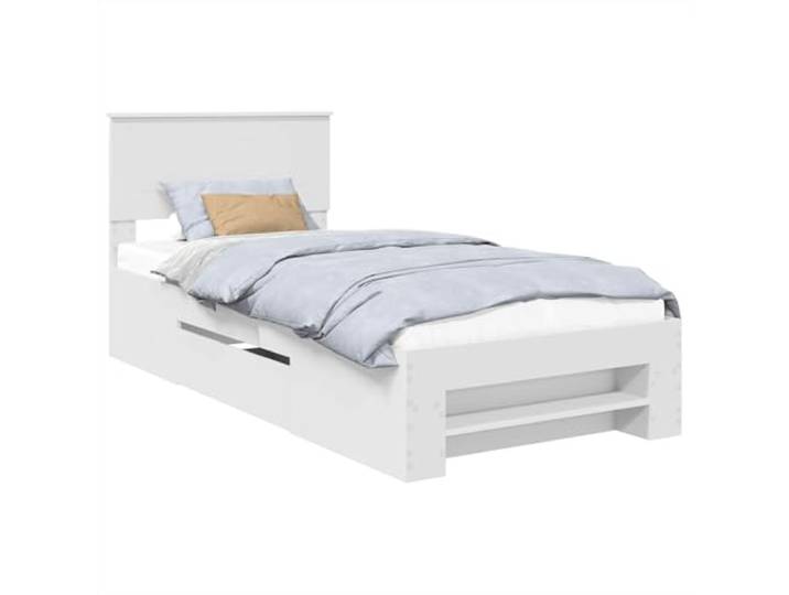 PUGYNBK Bettgestell 90 x 200 cm aus technischem Holz Integriertes Kopfteil, rechteckiges Design, Innennutzung, einfache Reinigung, moderner Stil
