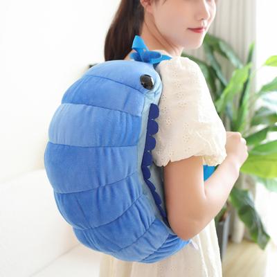 Friendly Fresh Finds Simulation Insect Plush Toy Watermelon Bugs Plush Backpack Stuffed Isopod Nap Pillow Room Decor Birthday Gift blue