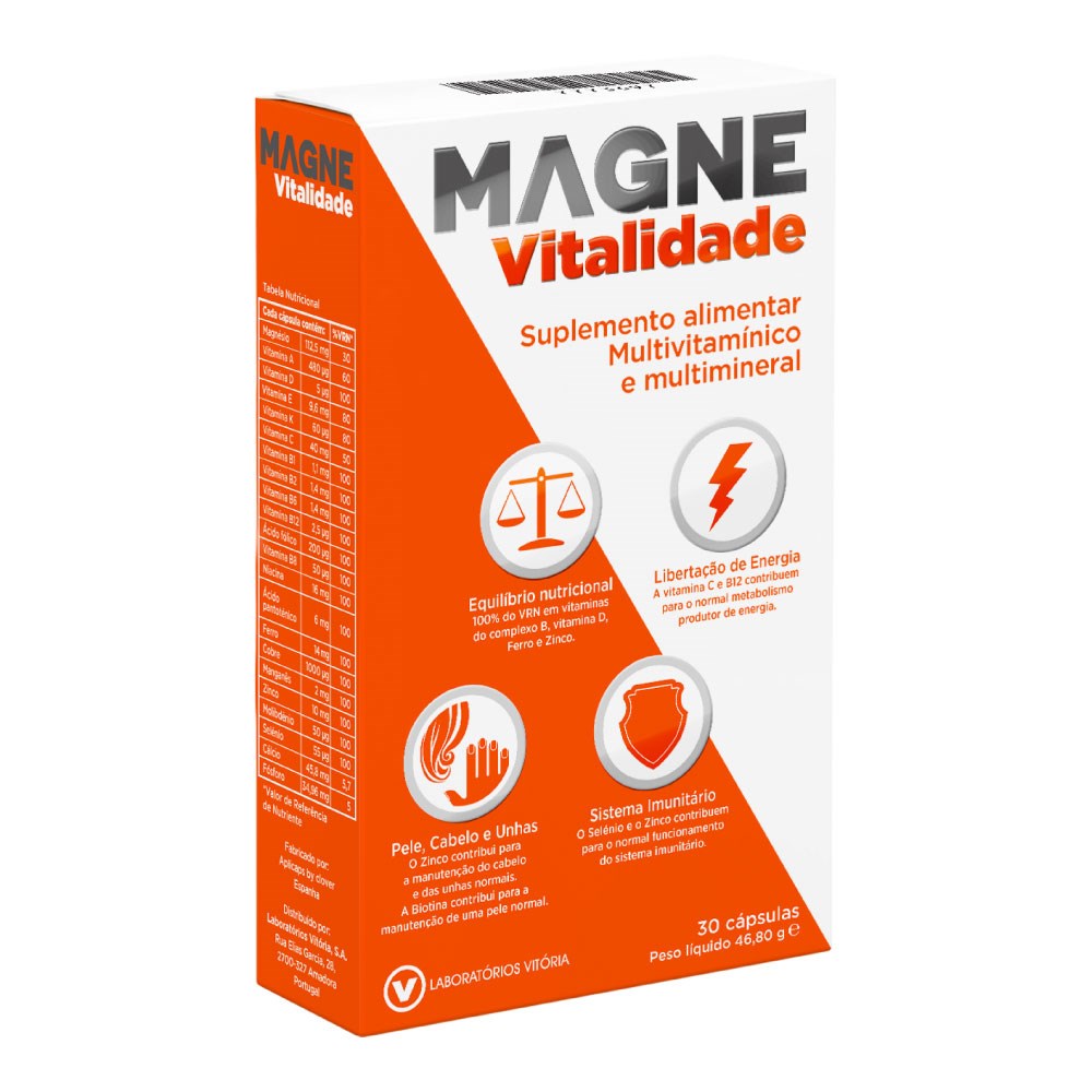 Laboratórios Vitória Complemento alimenticio Magnevitalidade 30&nbsp;caps.