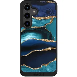 Nivocase Handyhülle für Samsung Galaxy S24 Hülle NIVOpure Case Schwarz Glitzer Look Marmor Trends (Samsung Galaxy S24), Smartphone Hülle, Schwarz