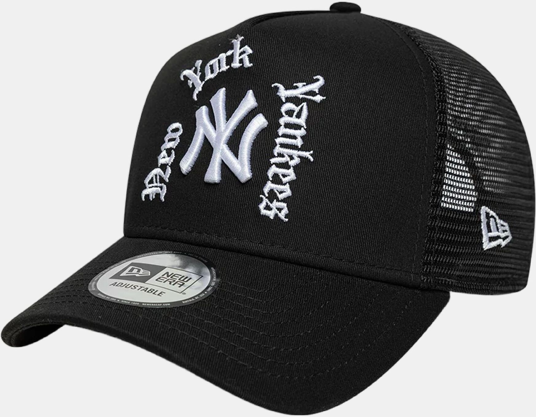 new era Gorra casual de hombre Trucker Wordmark New York Yankees.  (Única) Negro