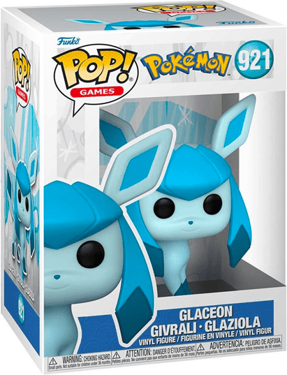 Funko Pop! Games Pokémon Glaceon Vinyl Figure #921, 10.5 cm, Blue, Officially Licensed