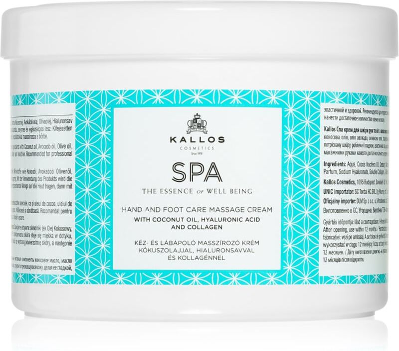 Kallos Spa Massagecreme Für Hände und Füße 500 ml