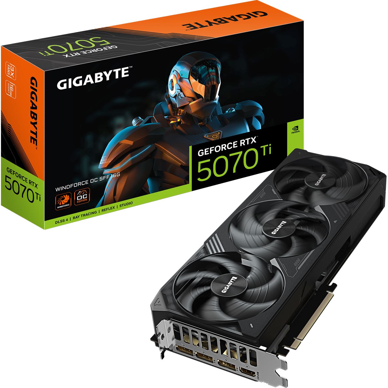 16GB Gigabyte GeForce RTX 5070 Ti Windforce OC SFF Aktiv PCIe 5.0 x16 (Retail)