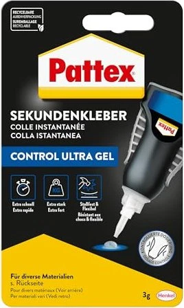 Pattex Sekundenkleber Ultra Gel, Matic, Tube mit 3g