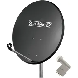 Schwaiger SAT-Anlage (Parabolantenne, DVB-S / -S2), SAT Spiegel + SAT Antennen, Grau
