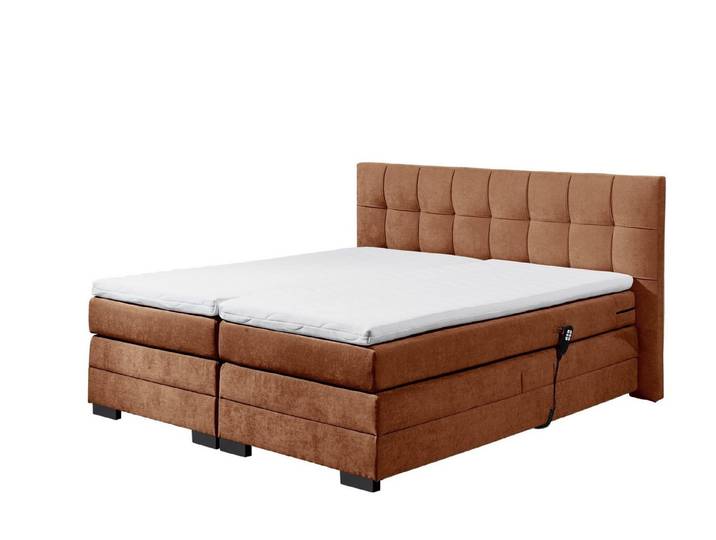 freiraum Boxspringbett TALENA, Liegefläche 180x200, Motorverstellung, cognac - 202x113x211cm (BxHxT)