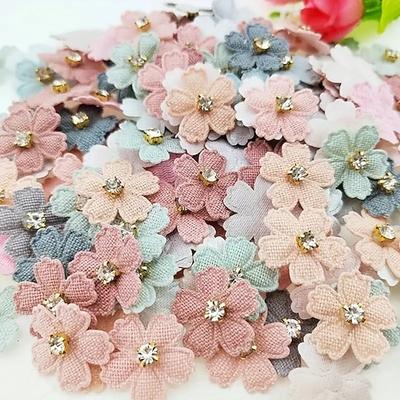 100 funkelnde Strass-Blumen-Applikationen, 2,3 cm, mehrfarbig, für selbstgemachte Kleidung, Hüte, Haarschmuck und Kunsthandwerk.