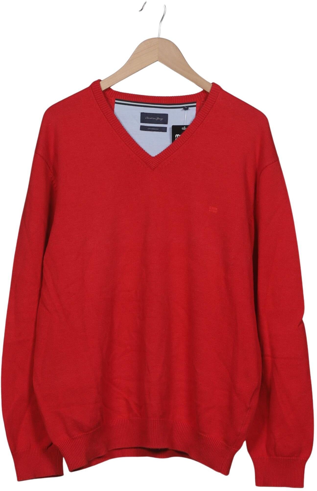 Christian Berg Herren Pullover, Rot, Gr. XL, Baumwolle / Seide - Second Hand