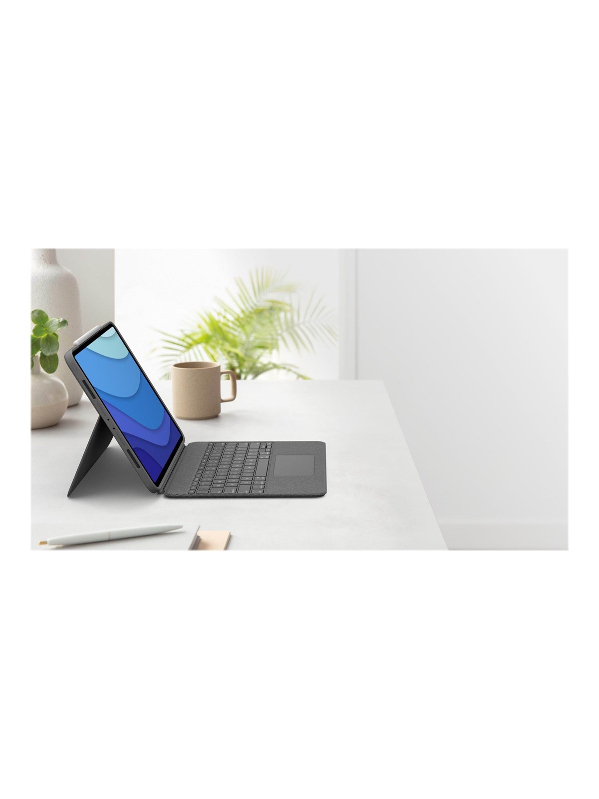 Logitech Combo Touch - keyboard and folio case - with trackpad - QWERTZ - Swiss - oxford grey Input Device - Tastatur & Folio-Set - Schweiz - Grau