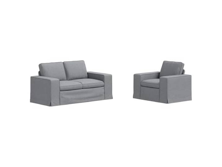 Todiikf Sofagarnitur 2-teilig Modulsofa Stoff Hellgrau Metallrahmen Flexibles 2er Couch Set aus atmungsaktivem Stoff mit stabilem Metallgestell für Wohnzimmer und Schlafzimmer.