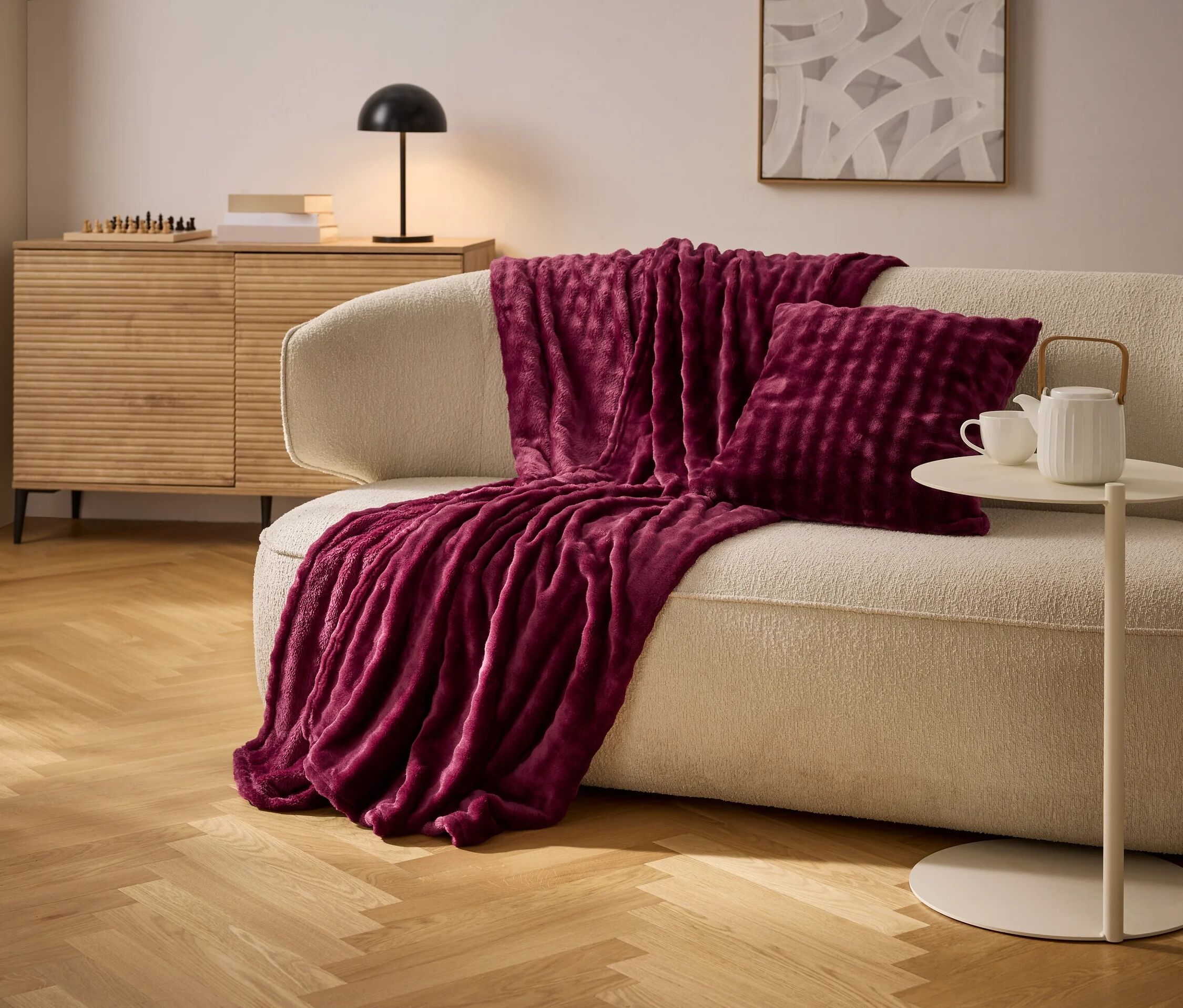 Tchibo - Kuscheldecke - bordeaux