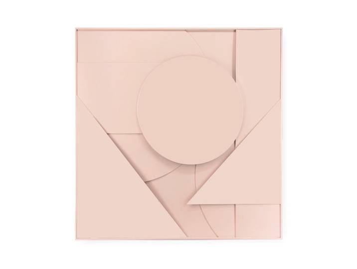 Art for the Home Wanddeko Abstraktes 3D 80x80, Pink, Altrosa, Grafikmuster, Quadratisch, 80x80 cm, 3D-Effekt, Bilder & Rahmen, Bilder, Leinwandbilder
