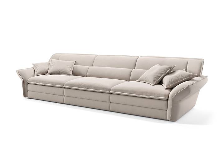 Stoff Sofa PASSO 3-Sitzer XXL Bequem Designcouch leger Stoffcouch
