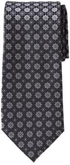 Men's Big & Tall Extra Long Classic Paisley Tie by KS Signature in Black Floral Dont Use Necktie