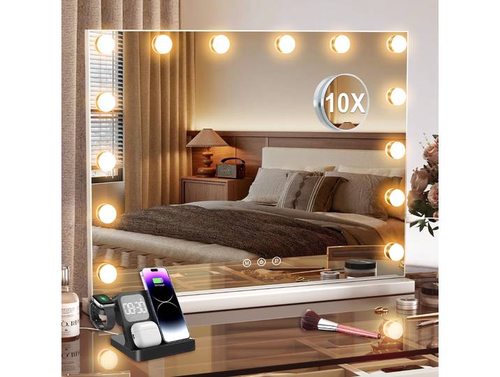 Miroir de maquillage de vanité de miroir de Hollywood de royaume-uni avec le miroir de coiffeuse de LED de lumières