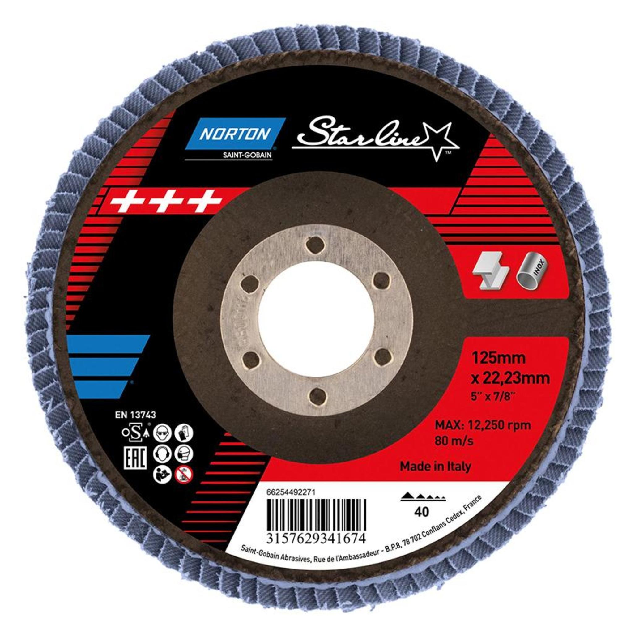 Norton Clipper Flap diskas FLD FDTF 125x22 R82B NOR P40 STARL EU (40) (204087)