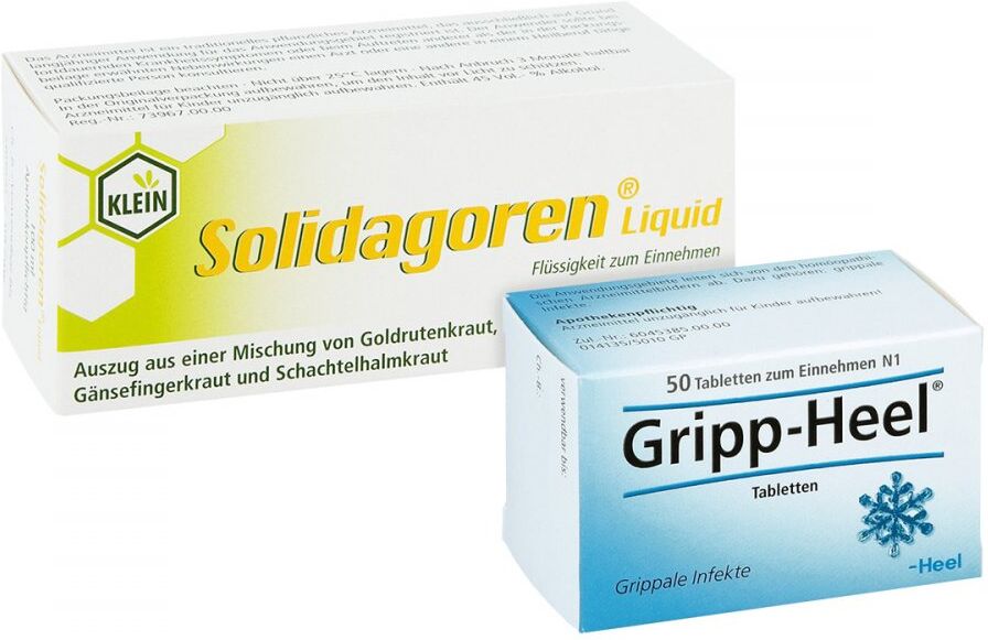 Solidagoren Liquid 100 ml und Gripp-Heel Tabletten 50 stk