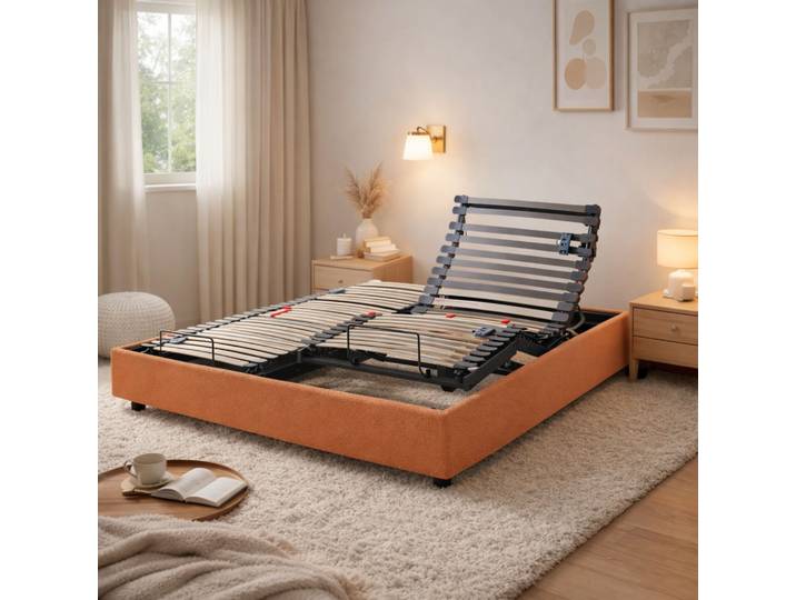 Lit électrique avec 5 plans de couchage 2x80x200 cm Horizon Terre de Sienne