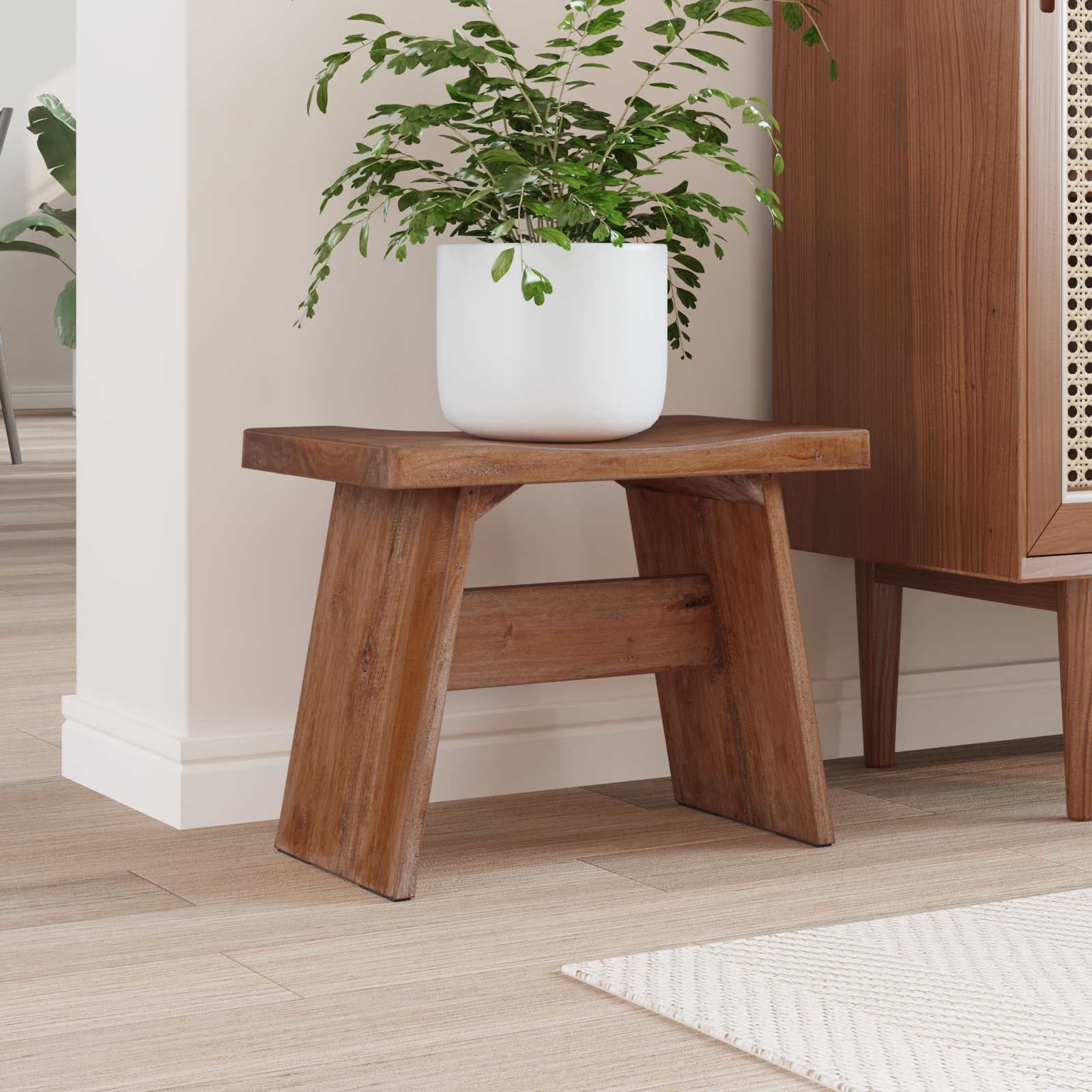 vidaXL Tabouret Naturel 40 x 25 x 31 cm Bois d'Acajou
