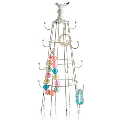 Schmuckständer, weiß, B:25cm H:50cm T:25cm, Metall, Aufbewahrungsboxen