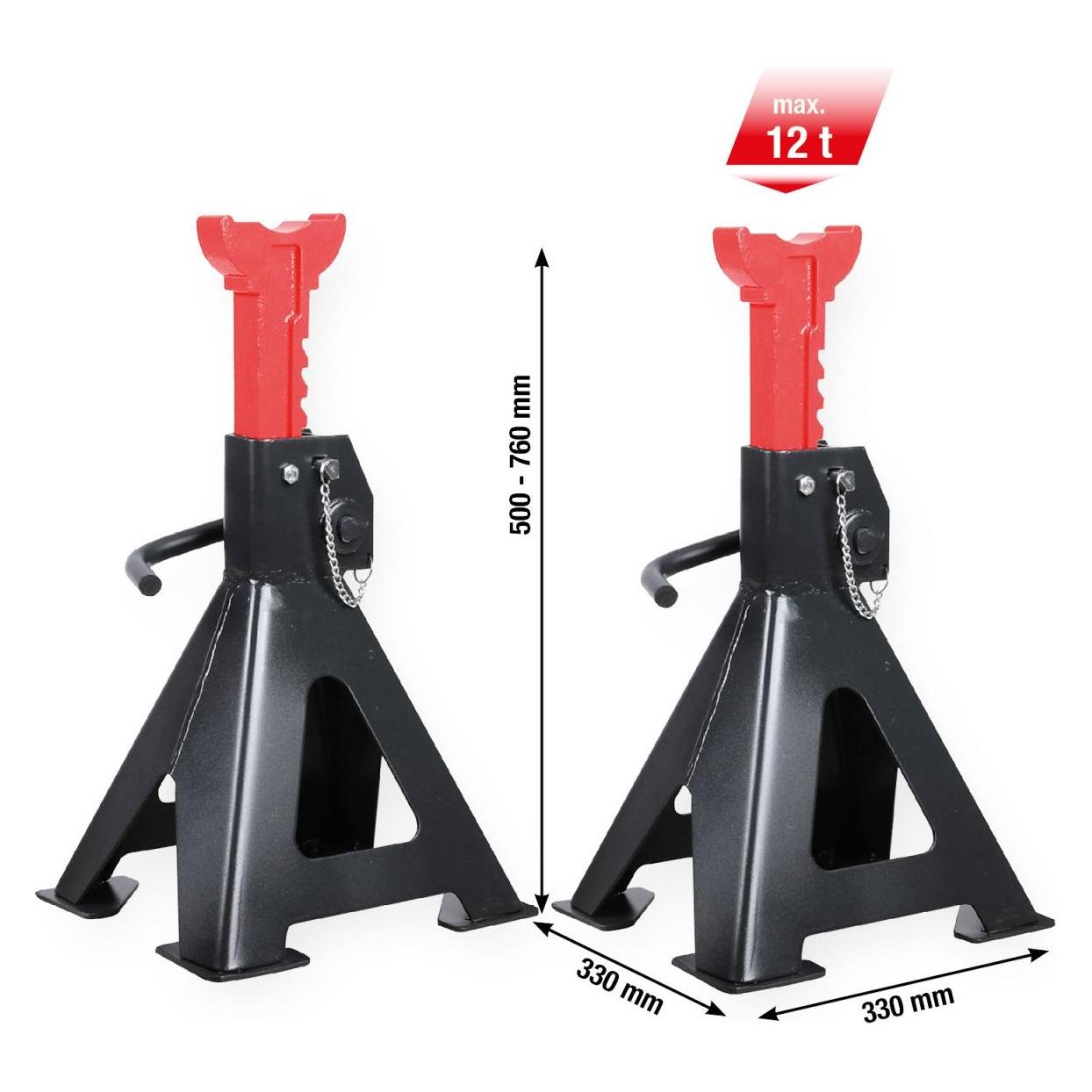 KS Tools - performance Stahl-Unterstellbock mit Schnellverstellung, 12000 kg, paarweise (12000 kg) (160-1260)