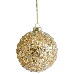 Seoul Weihnachtskugel 8cm Glas Gold