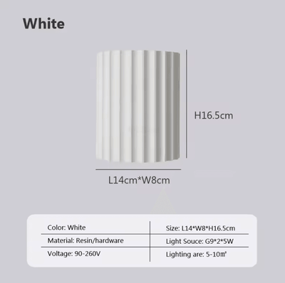 Inspire Curations Modern Macaron Resin G9 LED Wall Sconce white warm Light