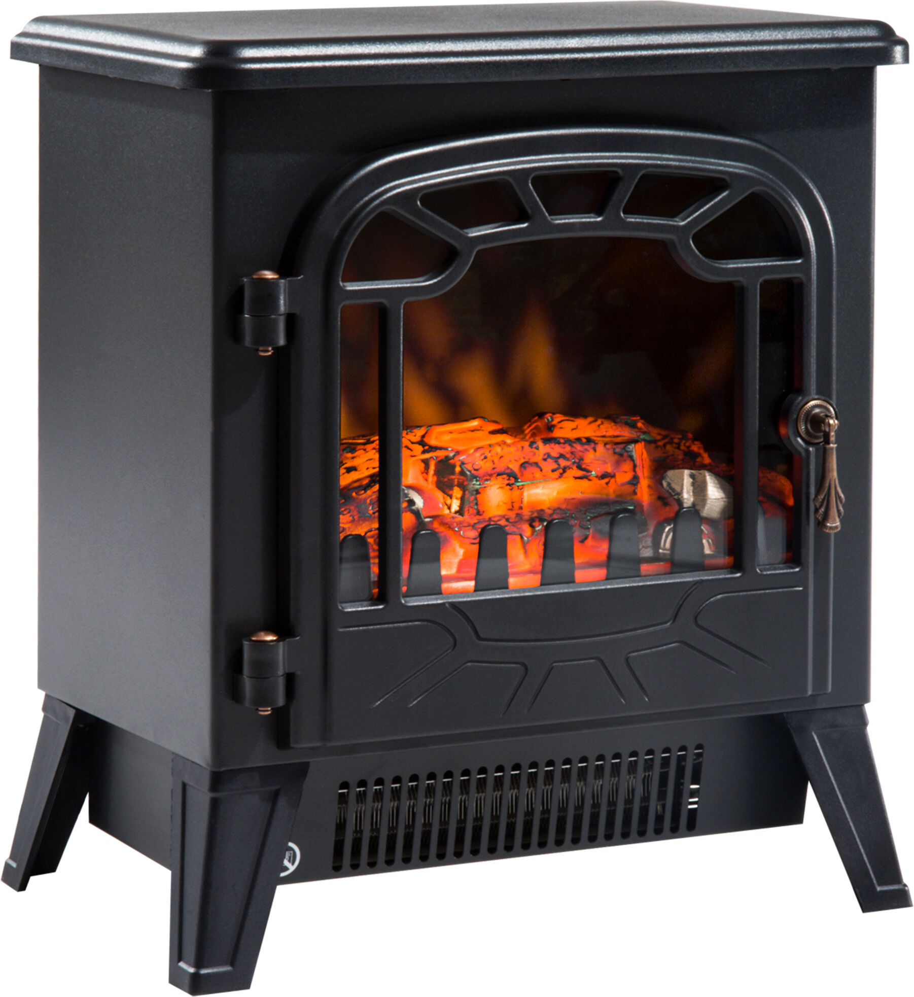 Homcom Camino Elettrico con Effetto Fiamma Regolabile Potenza 900W/1800W, 36 x 25.5 x 41.5cm, Nero Aosom