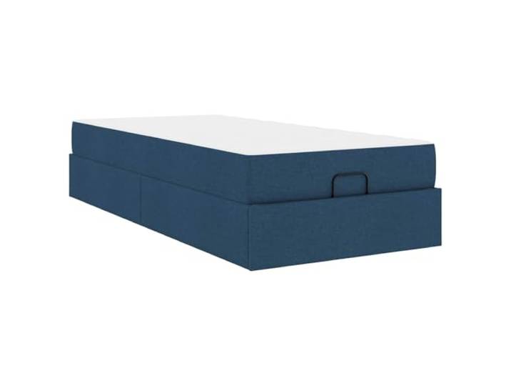 KKgypkn Bettgestell mit Matratze 2 pcs Blau Stoff, Stoffbett mit Schubladen Blau, Einzelbett mit Matratze Stoff