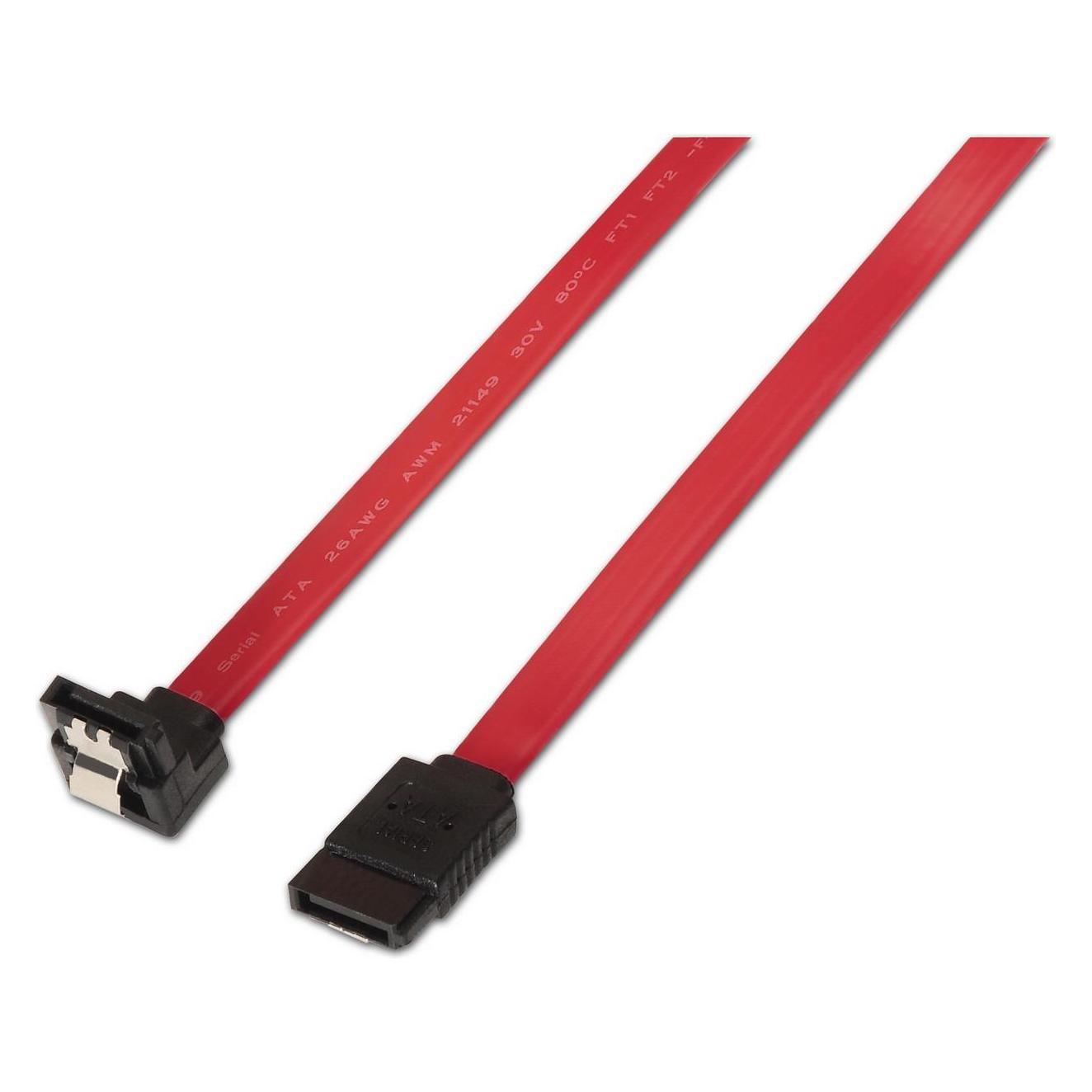 Aisens Cable Sata Iii Datos 6g Datos Acodado Anclajes Rojo 0.5m (50 cm, SATA III) (A130-0156)